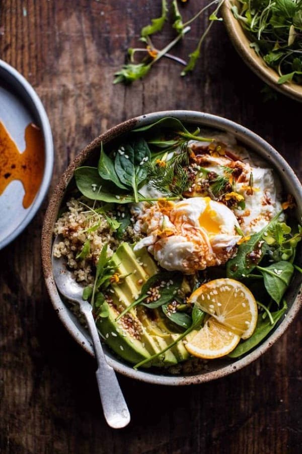 Quinoa and egg morning bowl from the book